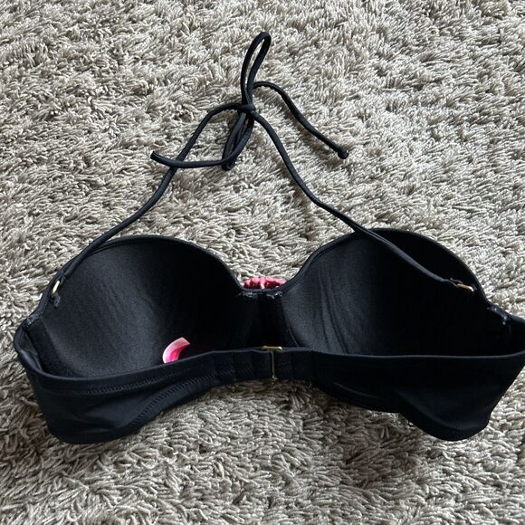 VICTORIA'S SECRET 34C/36B Swim Suit BIKINI TOP JEWEL & Black BOTTOMS Sz M V24 - Picture 12 of 16